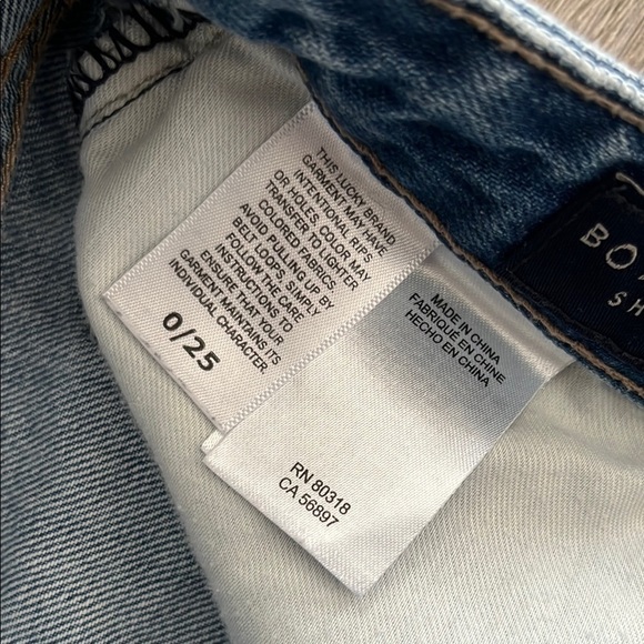 Lucky Brand boyfriend Blue Distressed Denim Shorts 25 - Picture 4 of 5